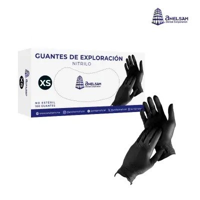 GUANTES ROSAS DE NITRILO CHICO CON 100 PIEZAS ANELSAM