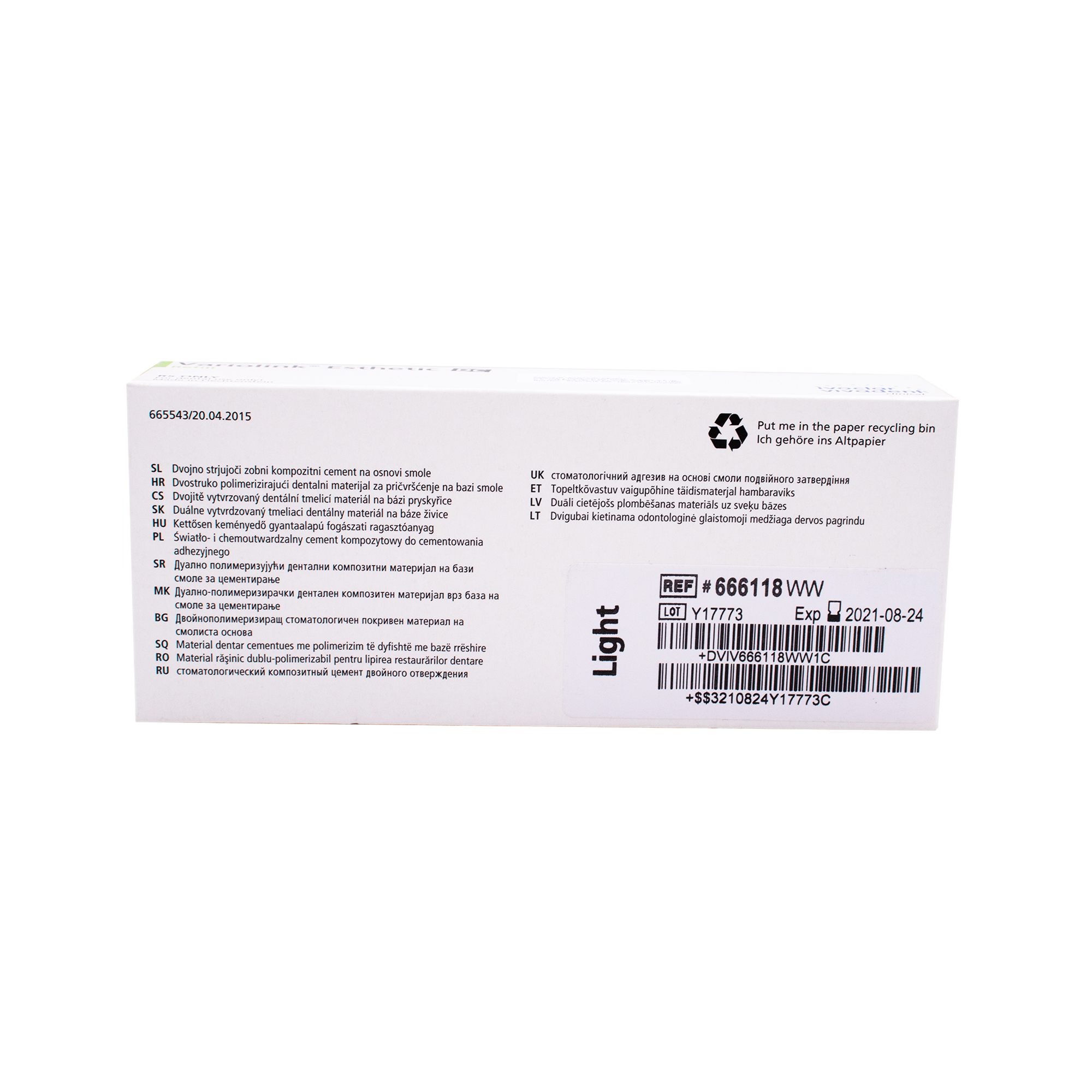 VARIOLINK ESTHETIC DC REFILL 5 GR LIGHT