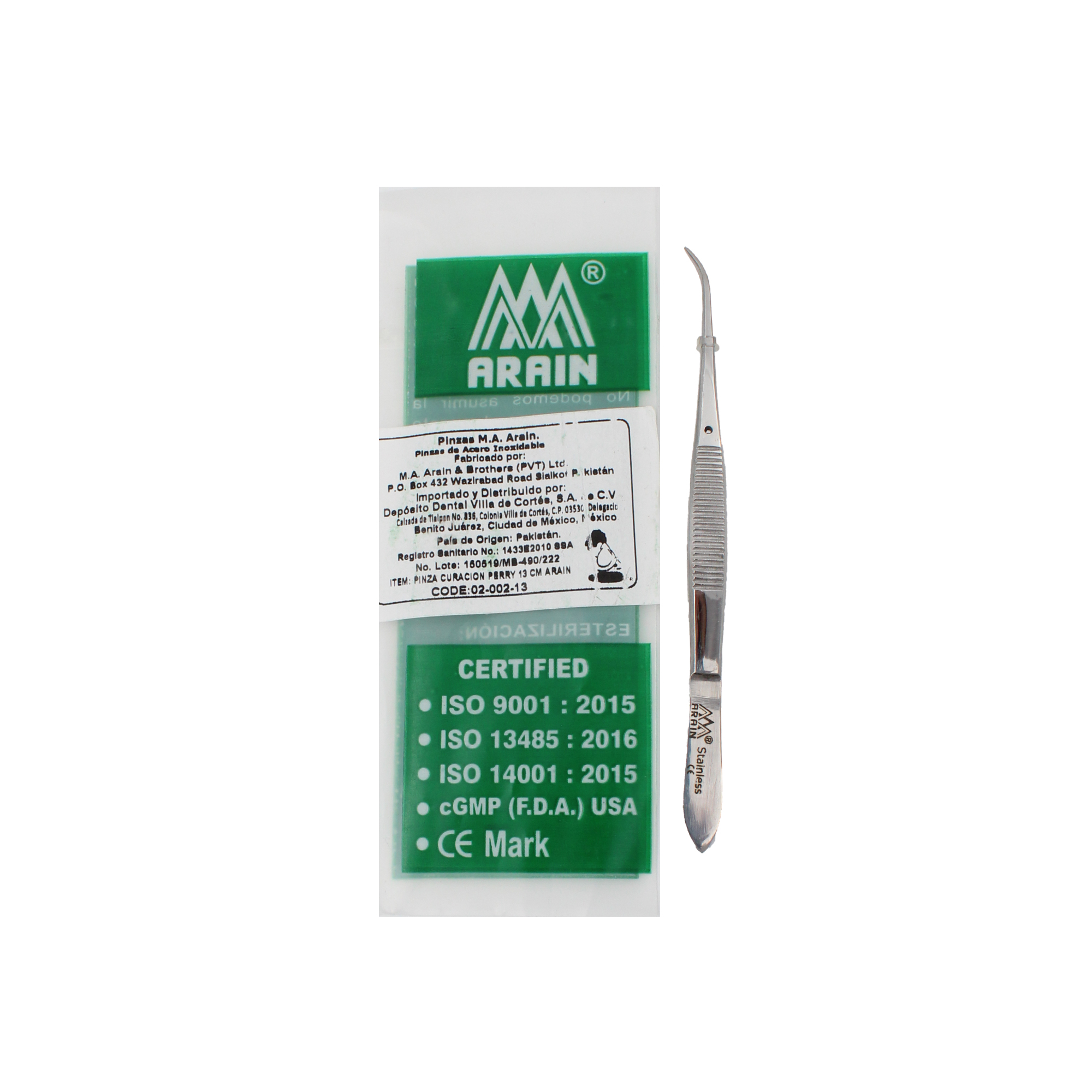 PINZA CURACION PERRY 13 CM ARAIN